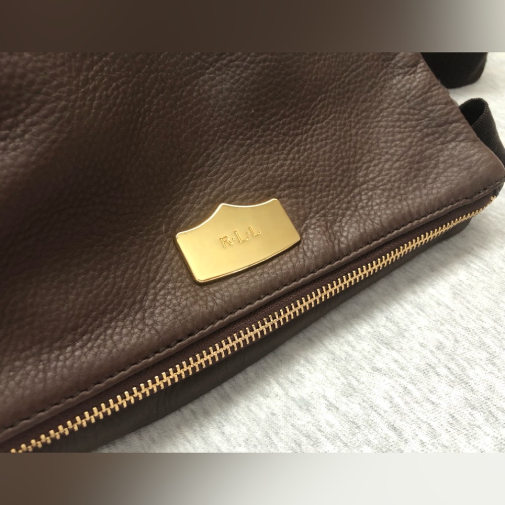 Lauren Ralph Lauren Leather Ralph Mini Crossbody Bag Brown - Picture 4 of 14